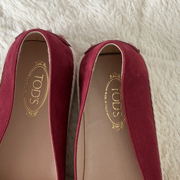 Tod\'s Women\'s Burgundy Suede Loafers
